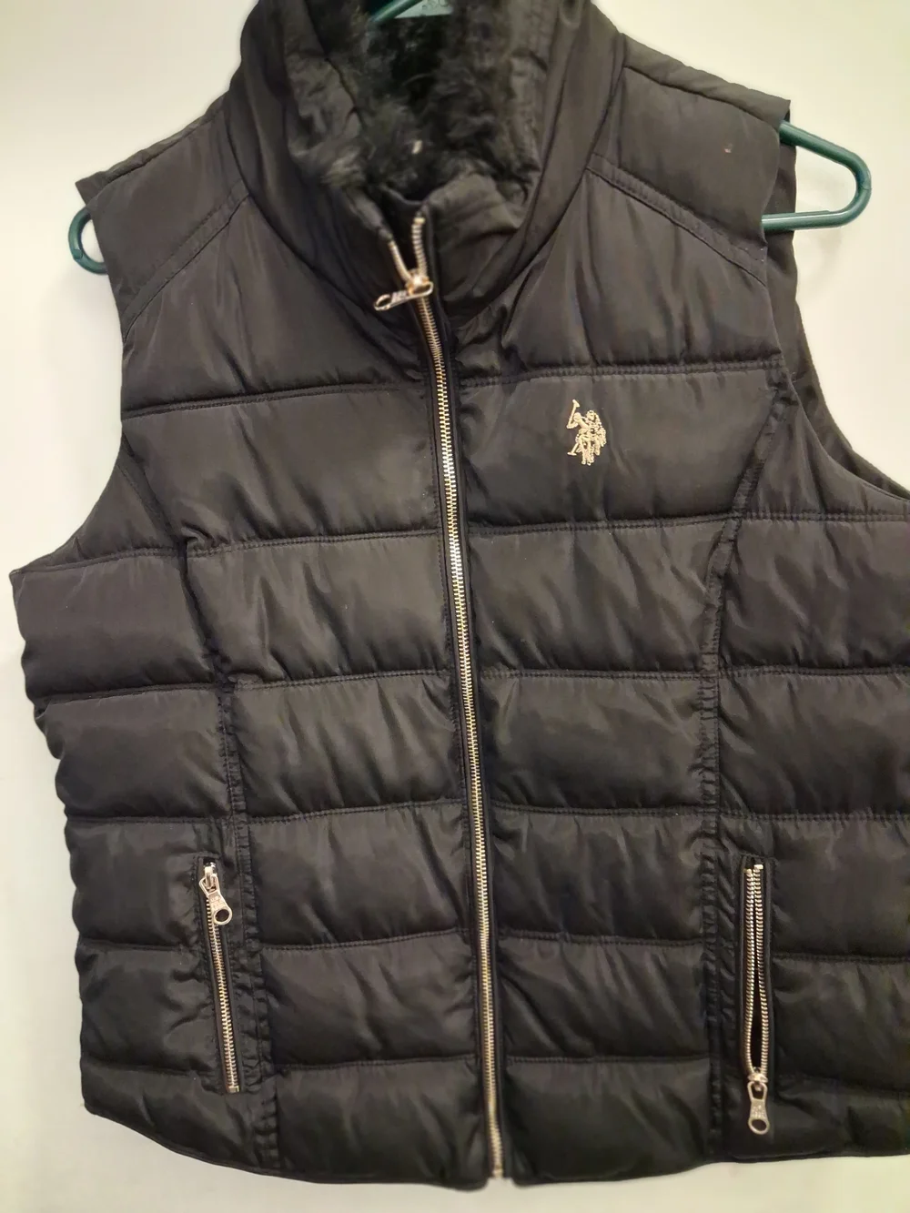 U.S. Polo Assn. Kids' Black Quilted Puffer Vest